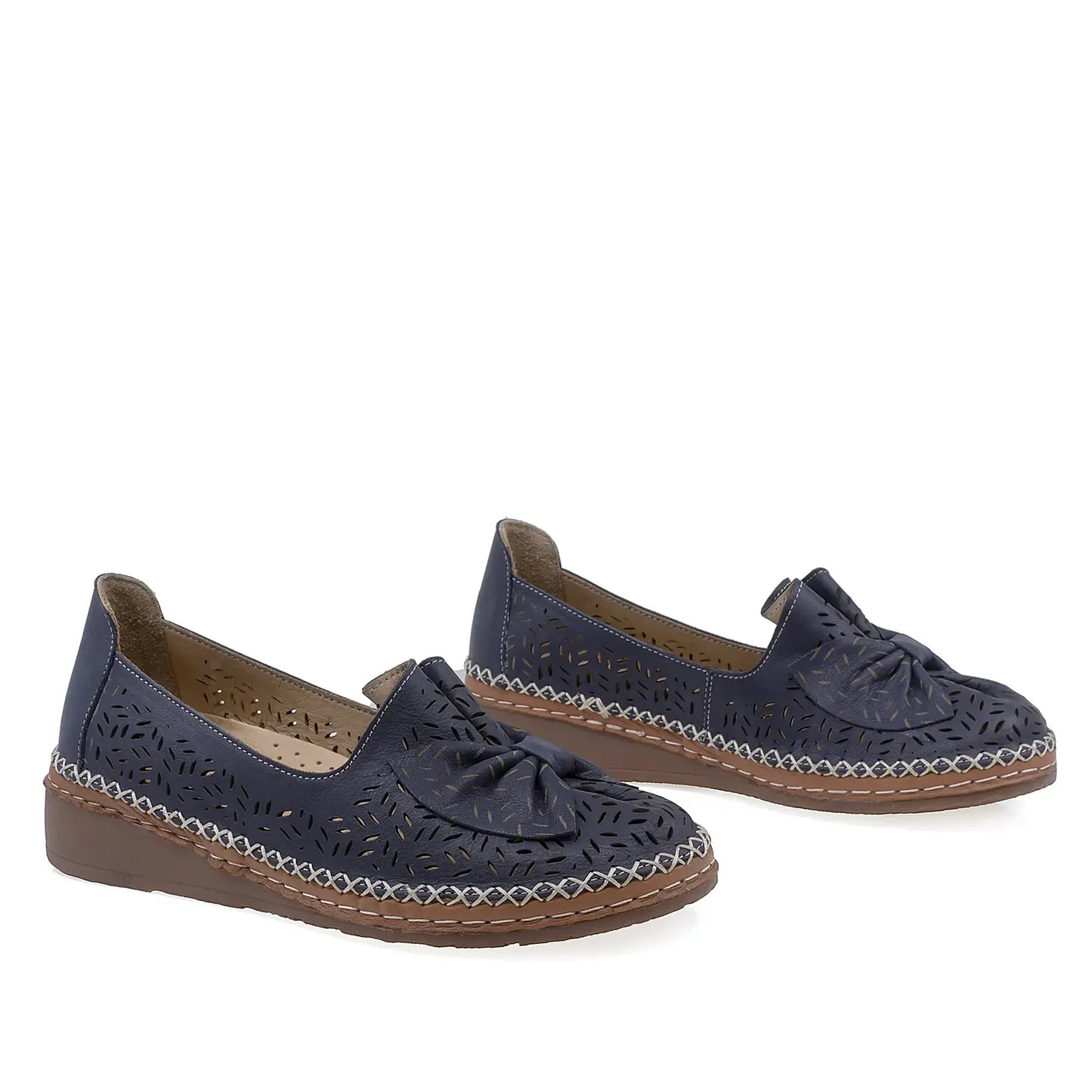 Pantofi Dama Casual Anna Viotti Piele naturala D27-04158 bleumarin