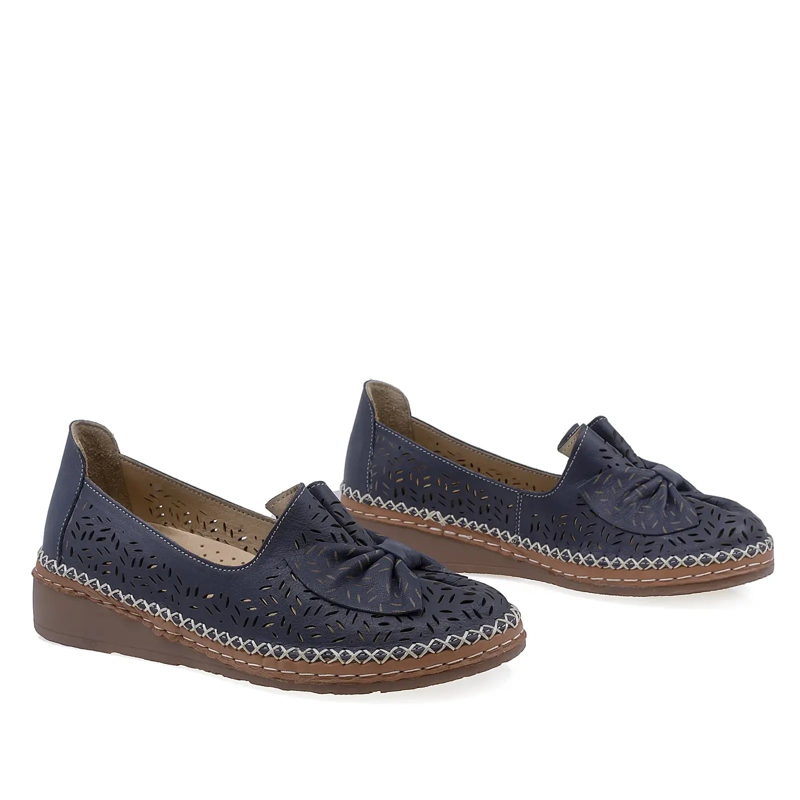 Pantofi Dama Casual Anna Viotti Piele naturala D27-04158 bleumarin