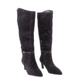 Cizme dama elegante Anna Viotti piele intoarsa D106-AD893-L542DK maro