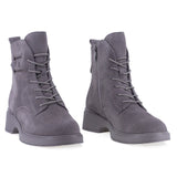 Ghete dama casual Anna Viotti piele intoarsa D106-F11312-C7702-2 gri