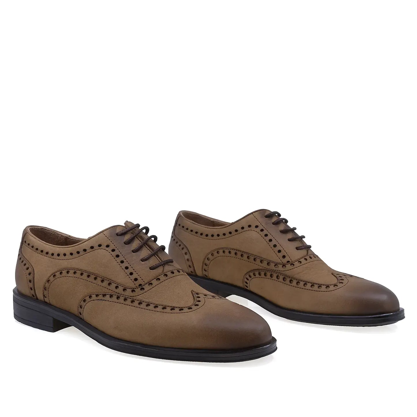 Pantofi barbati casual Goretti piele nabuc B38-24-73 tabac