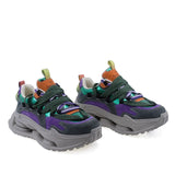 Pantofi dama sport Anna Viotti piele intoarsa D106-2 verde/multi