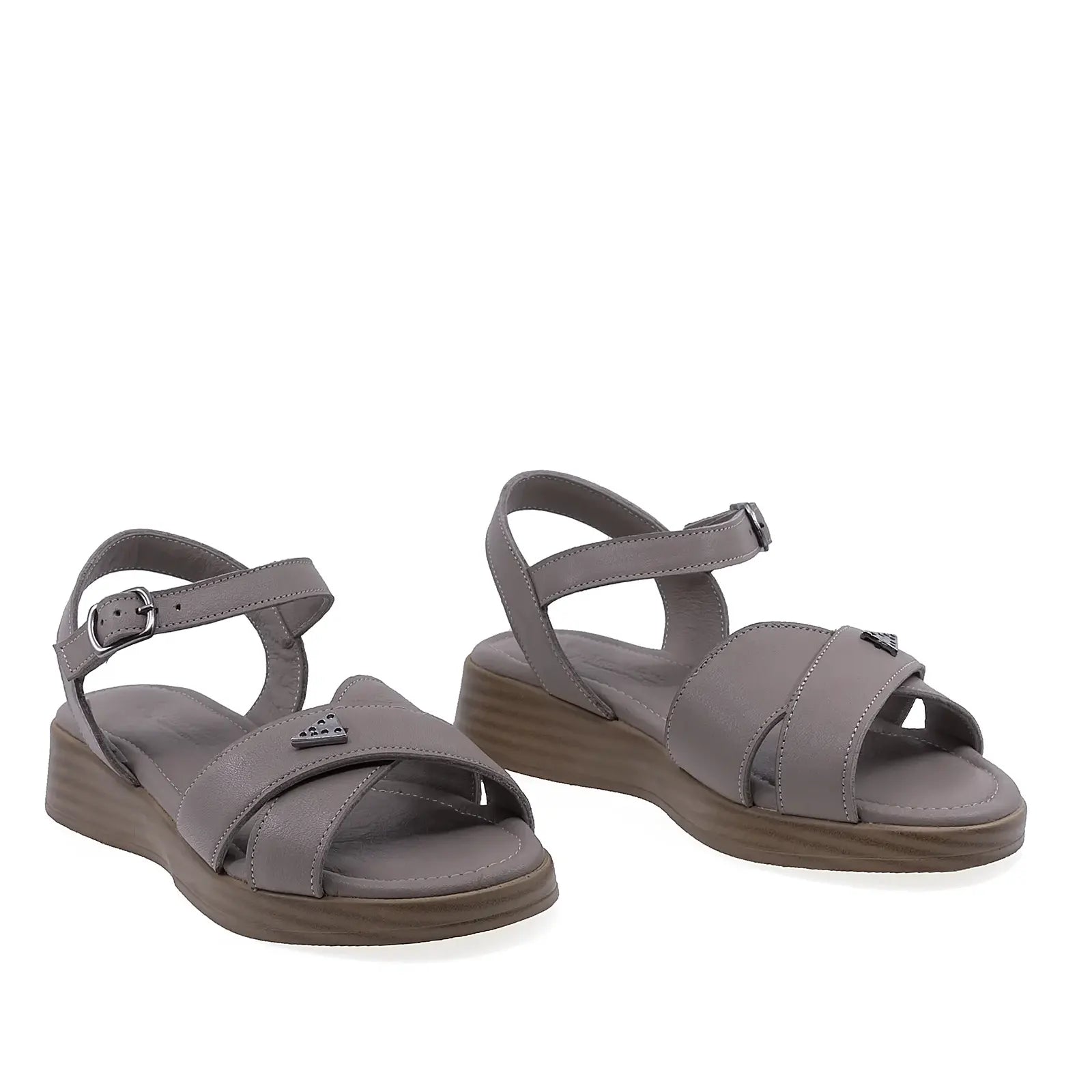 Sandale dama casual Anna Viotti piele naturala D72-25-995 gri