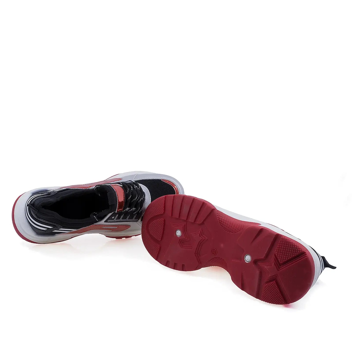 Pantofi dama sport poliuretan MK017 negru/rosu