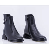 Botine dama elegante Anna Viotti piele naturala D122-W52-6H133-4 negre