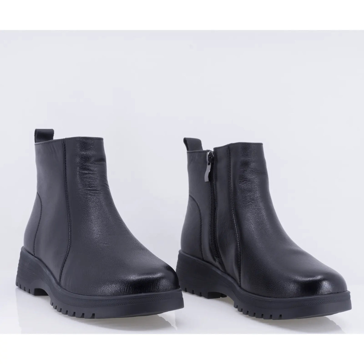 Ghete dama casual Anna Viotti piele naturala D111-5F98202-1 negre