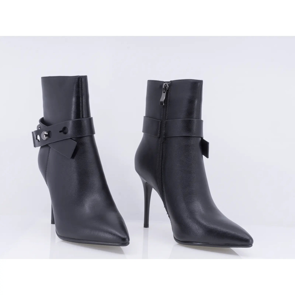 Botine dama elegante Anna Viotti piele naturala D122-ZPW317-N4784-1 negre