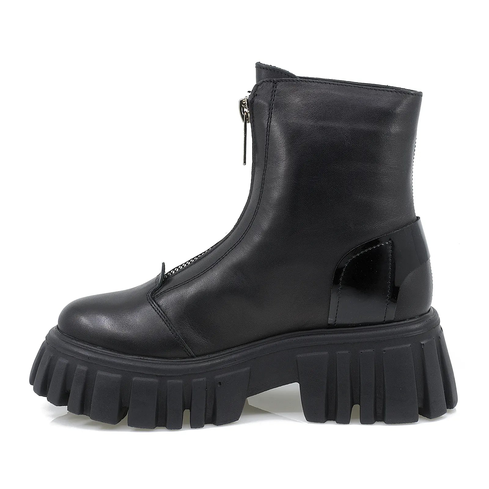 Ghete dama Anna Viotti din piele naturala D44-4262B negru-2