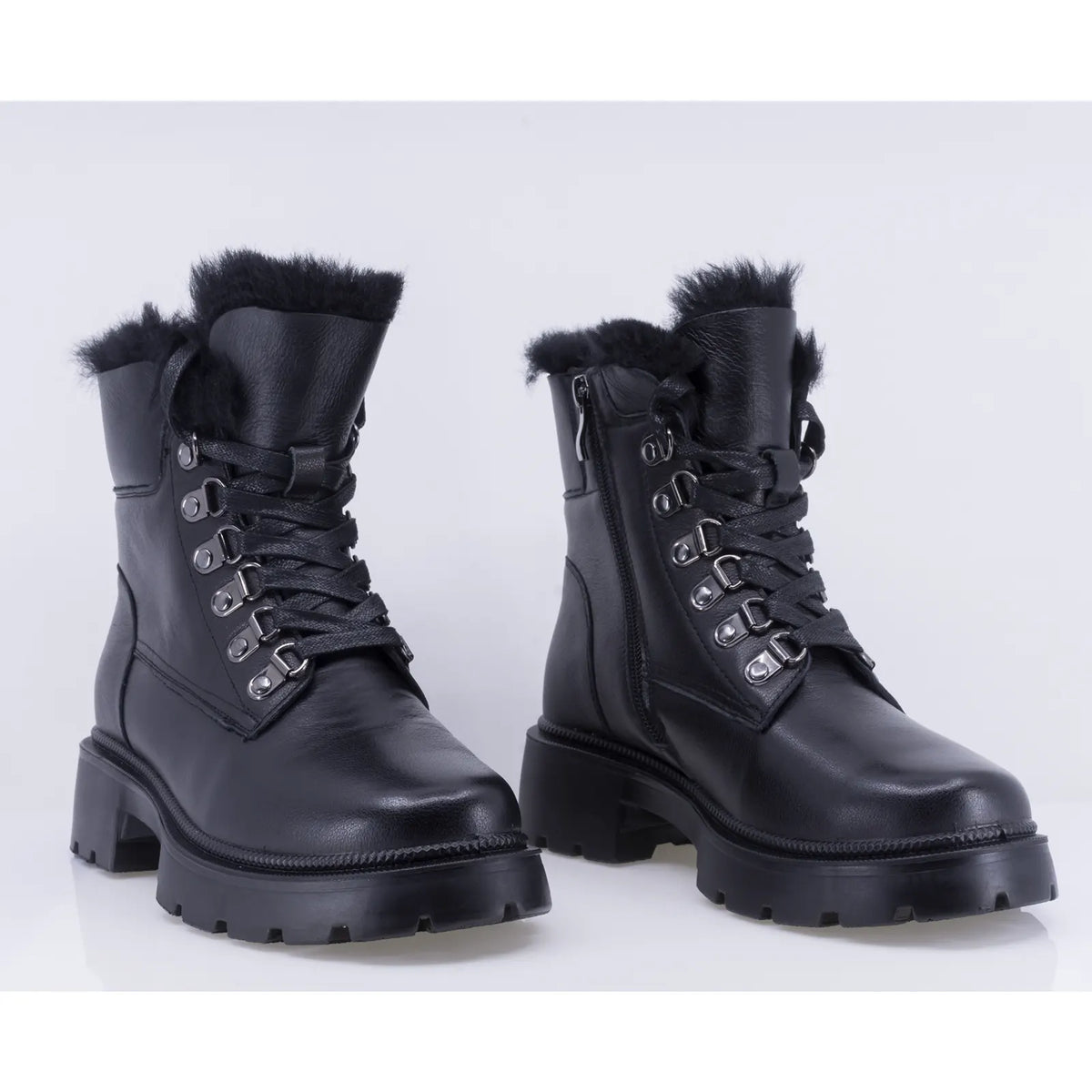 Ghete dama casual Anna Viotti piele naturala D111-5E10672-1 negre