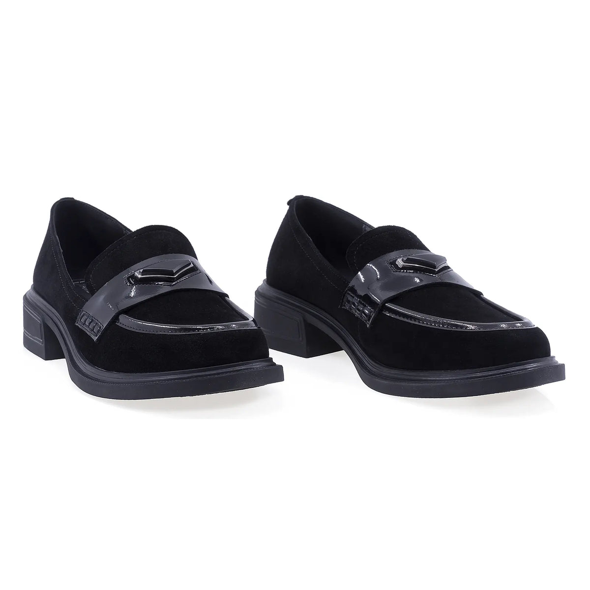 Pantofi dama casual Anna Viotti piele intoarsa D112-GAW2516 negri