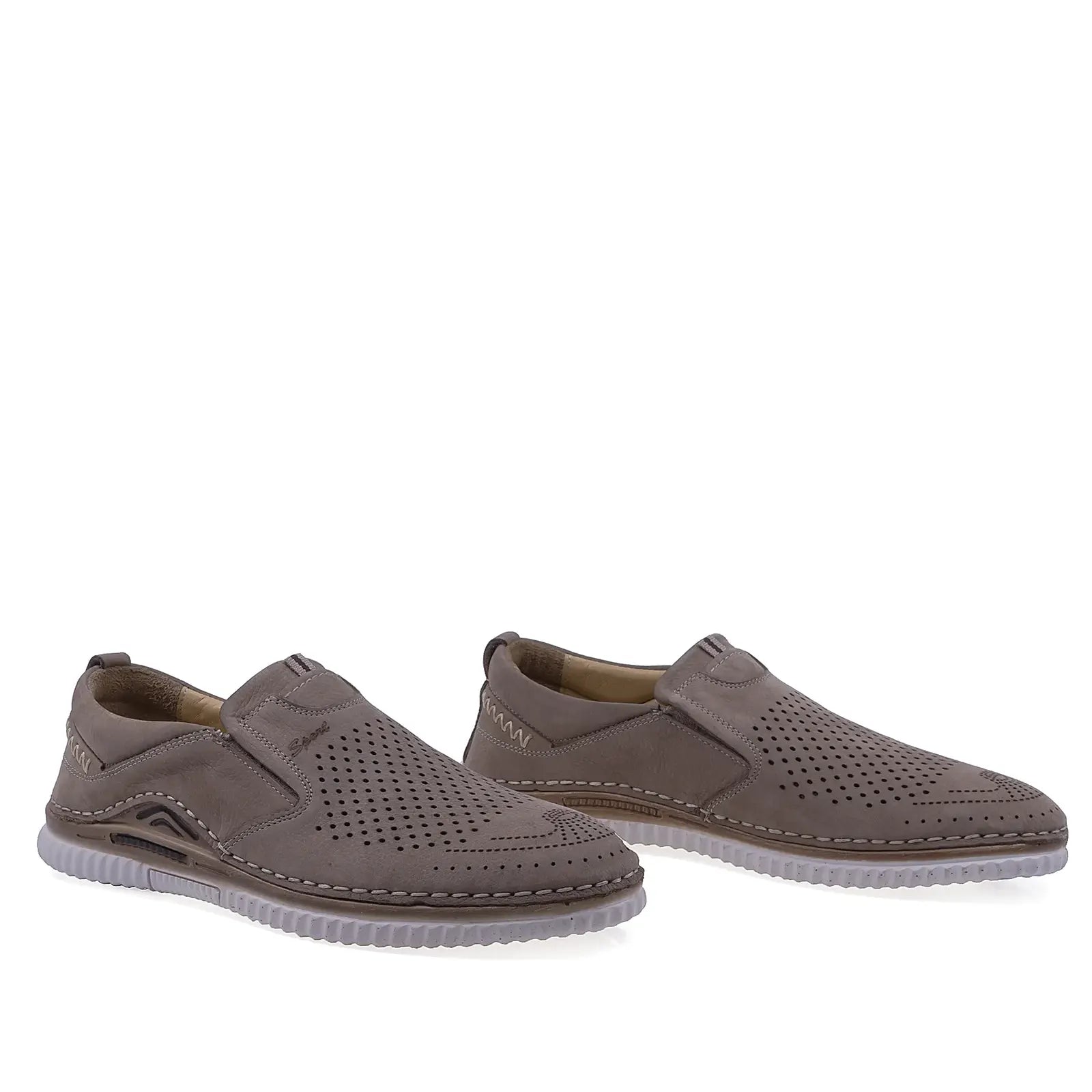 Pantofi barbati casual Goretti piele nabuc B41-1045 gri