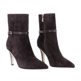 Botine dama elegante Anna Viotti piele intoarsa D106-Y10-X13DK maro