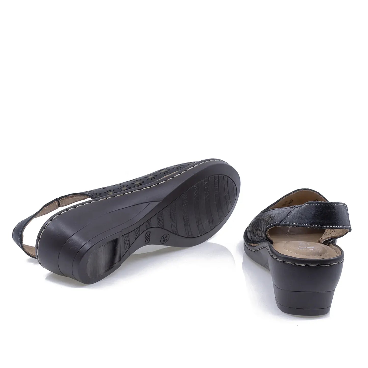 Sandale dama casual Anna Viotti piele naturala D27-5088-1 negru