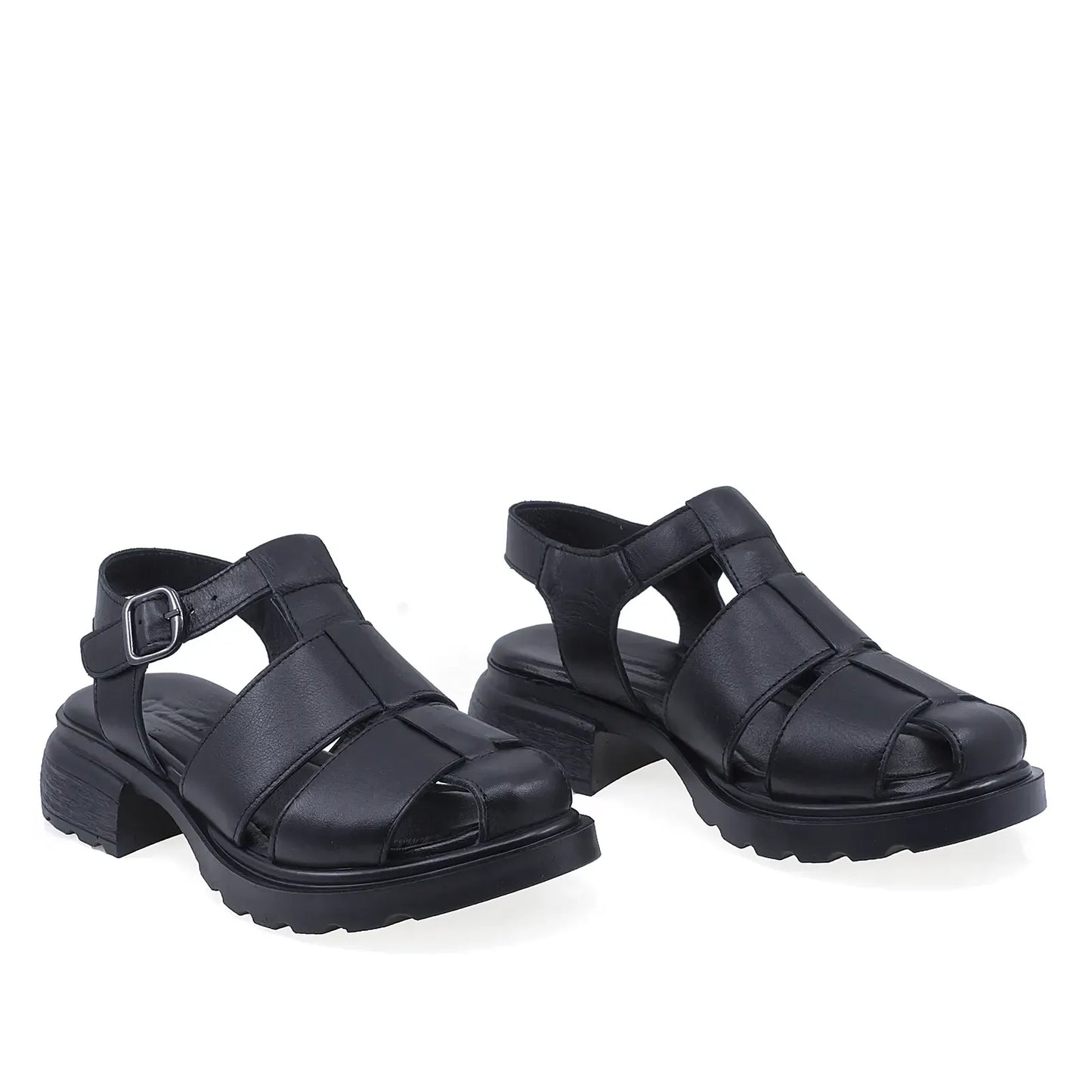 Sandale dama casual Anna Viotti piele naturala D22-S494 negre