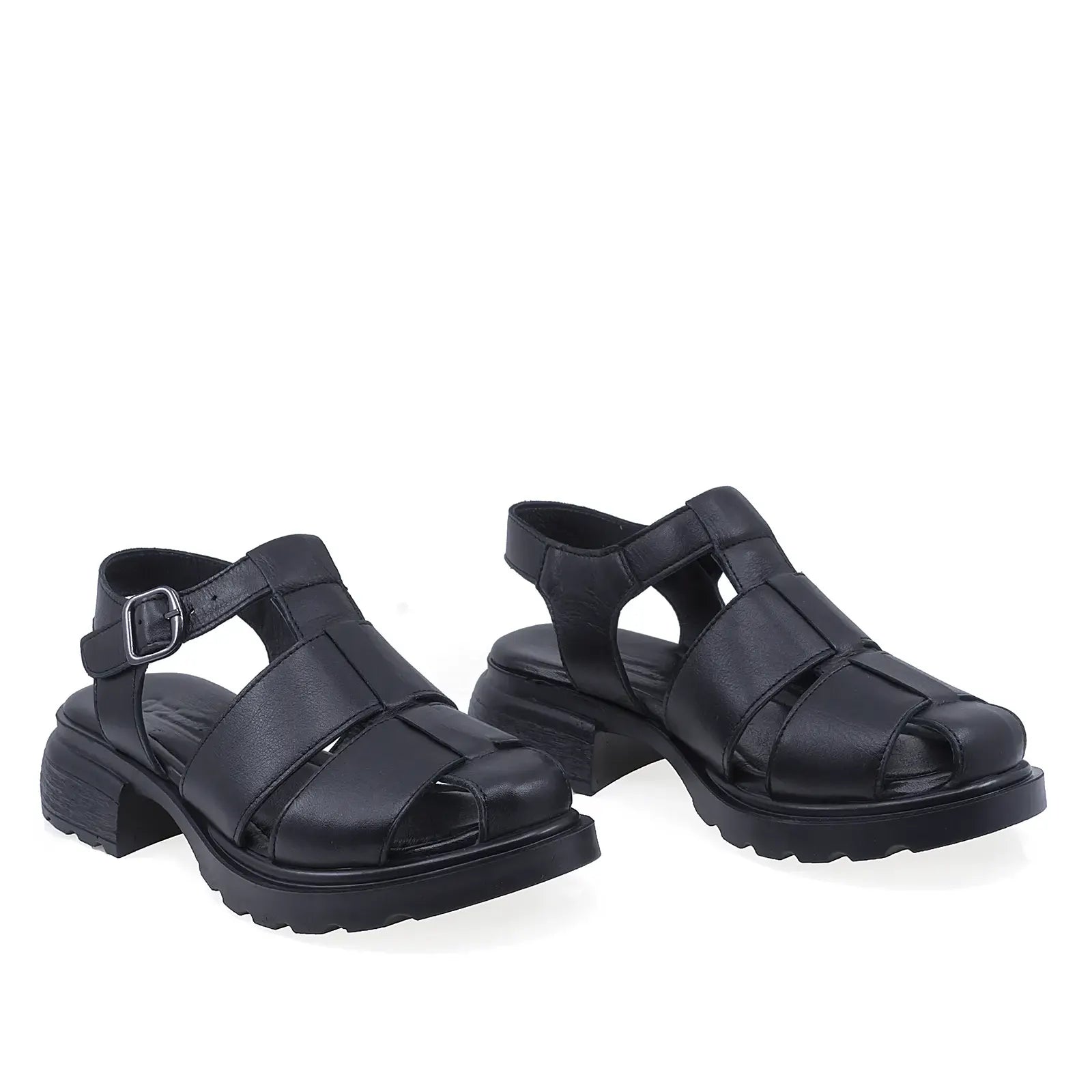 Sandale dama casual Anna Viotti piele naturala D22-S494 negre