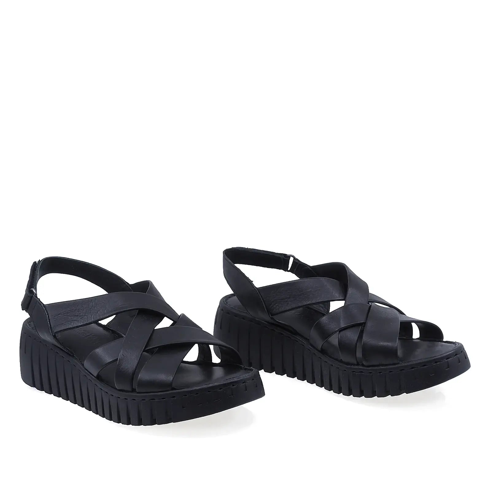 Sandale dama casual Anna Viotti piele naturala D56-755 negre