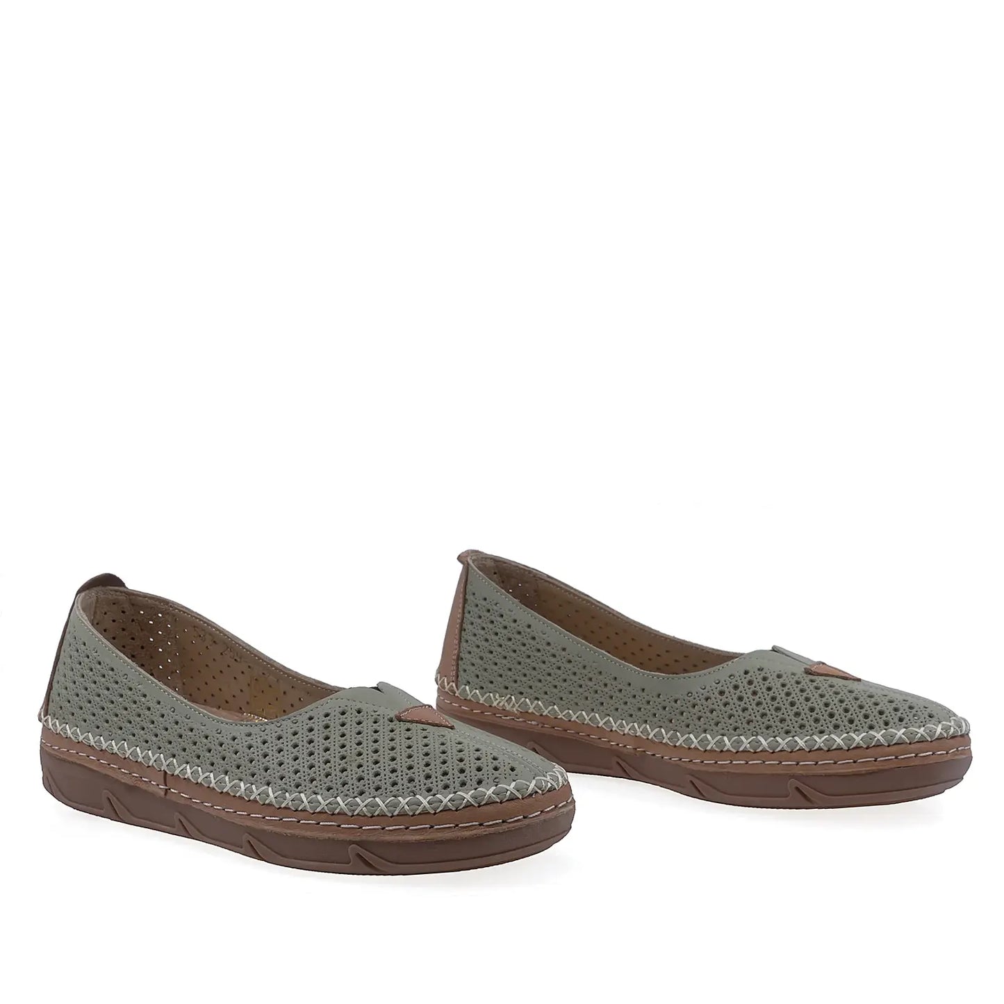 Pantofi dama casual Anna Viotti piele naturla D27-533 verde