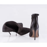 Botine dama elegante Anna Viotti piele intoarsa D122-P113-70 maro