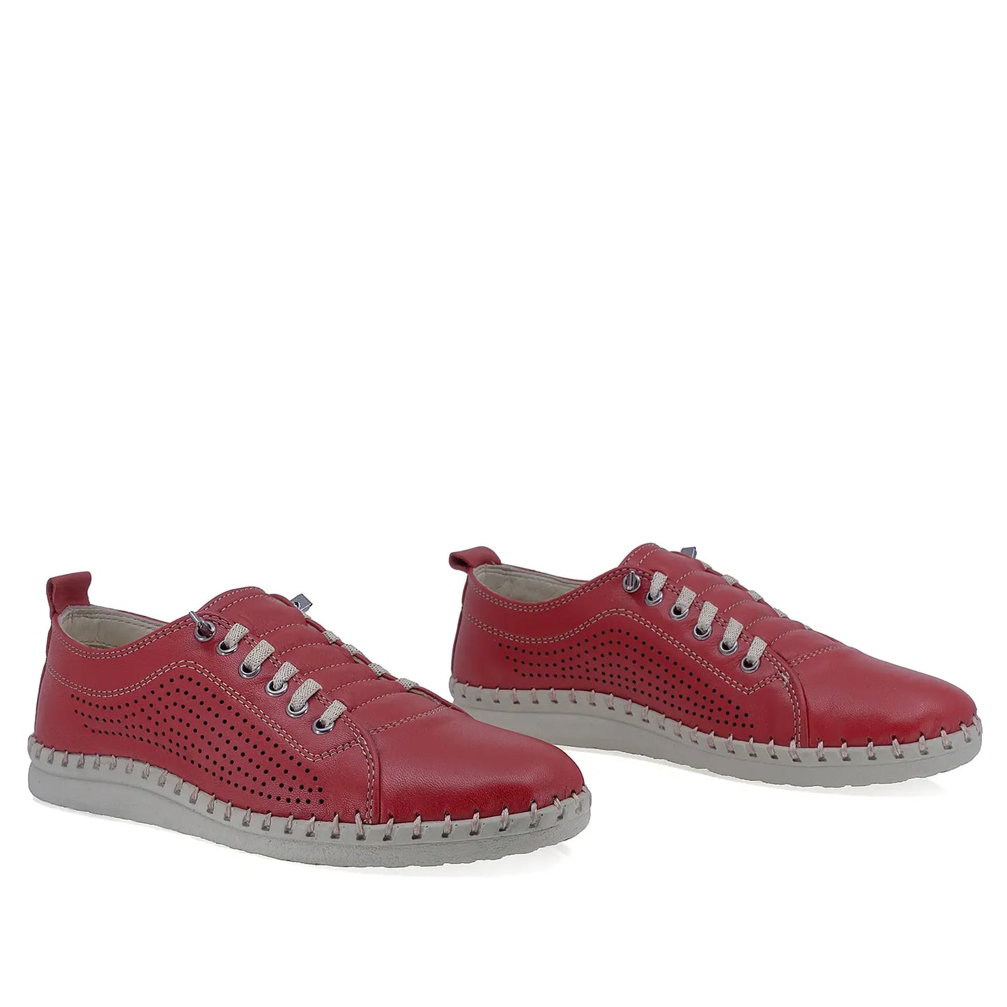 Pantofi Dama Casual Anna Viotti Piele naturala D74-6019 rosu