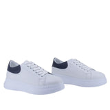 Pantofi Dama Casual Anna Viotti Piele naturala D16-450 alb/bleumarin