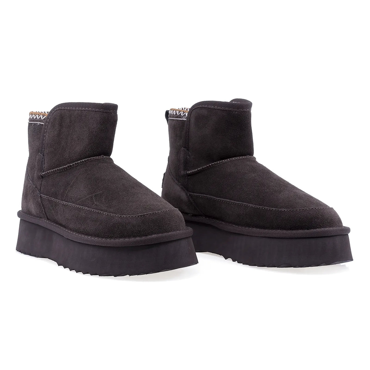 Ghete dama casual Anna Viotti piele intoarsa D114-JRGB001-1 maro