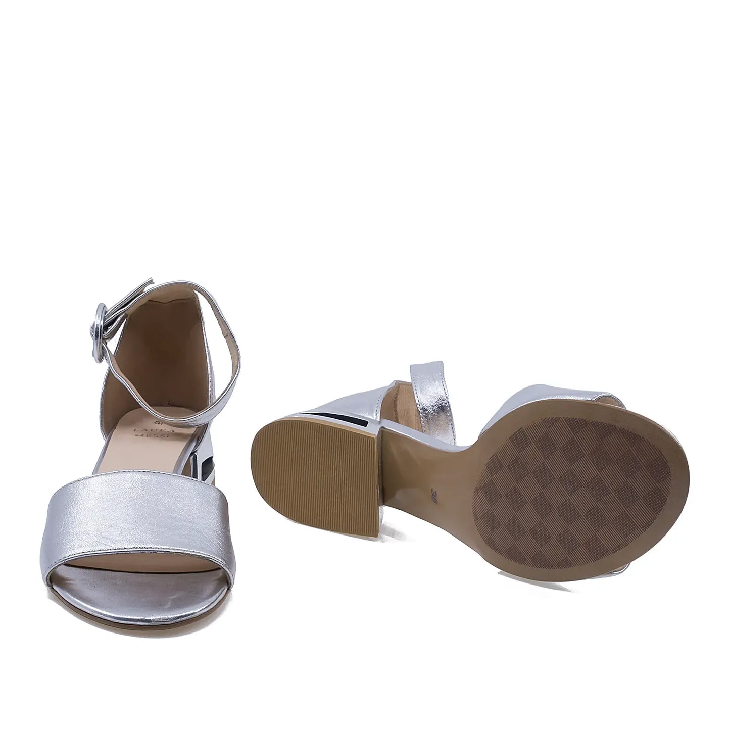Sandale dama casual piele naturala D2143 argintii