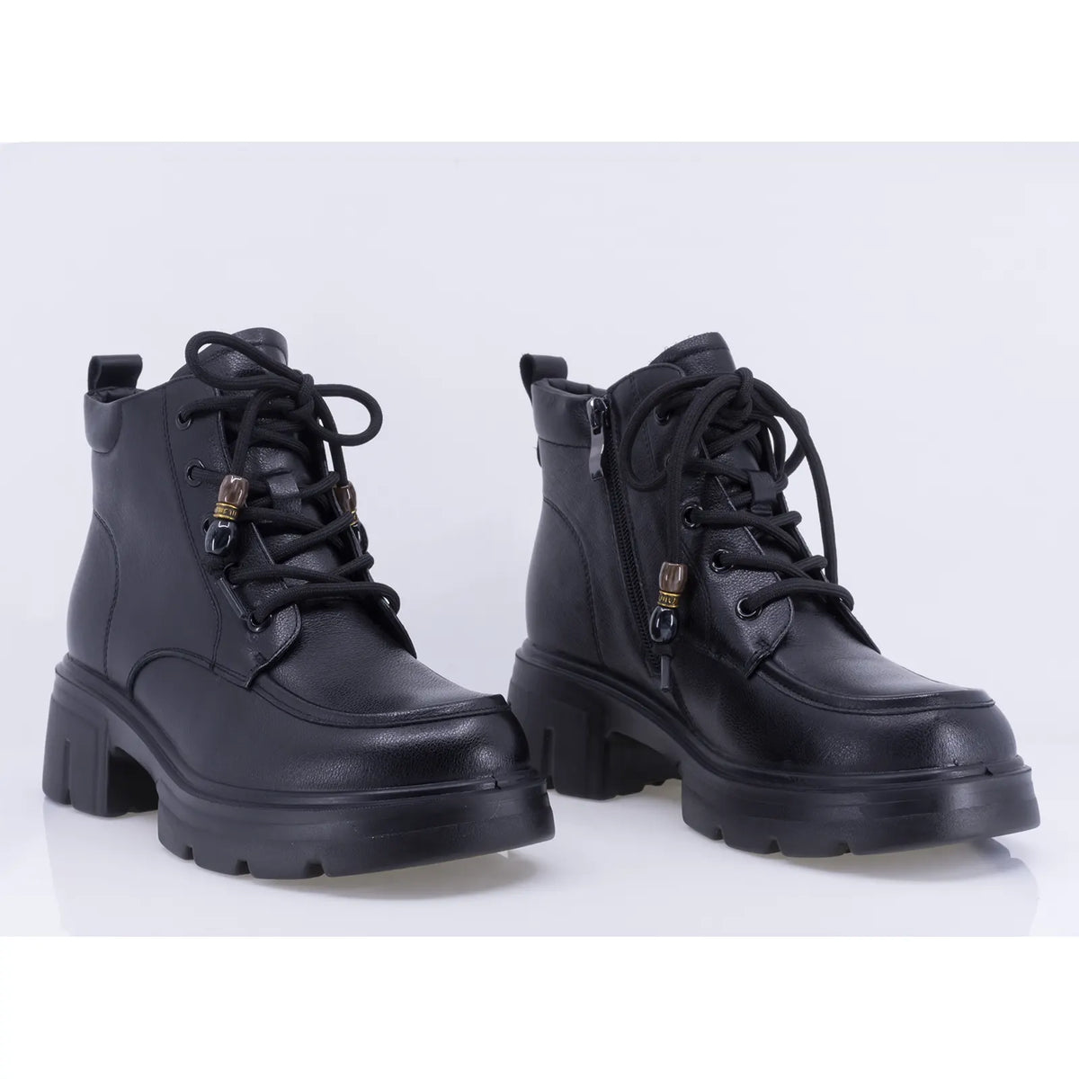 Ghete dama casual Anna Viotti piele naturala D111-5E13150-1 negre