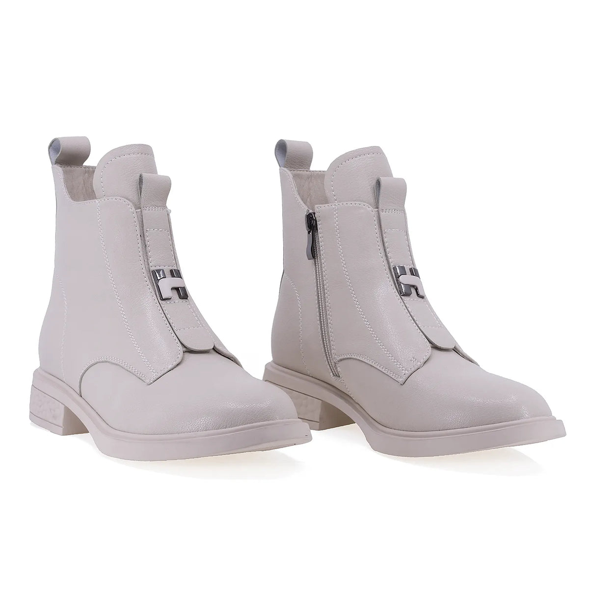 Ghete dama casual Anna Viotti piele naturala D106-F11851-T6152-2 bej
