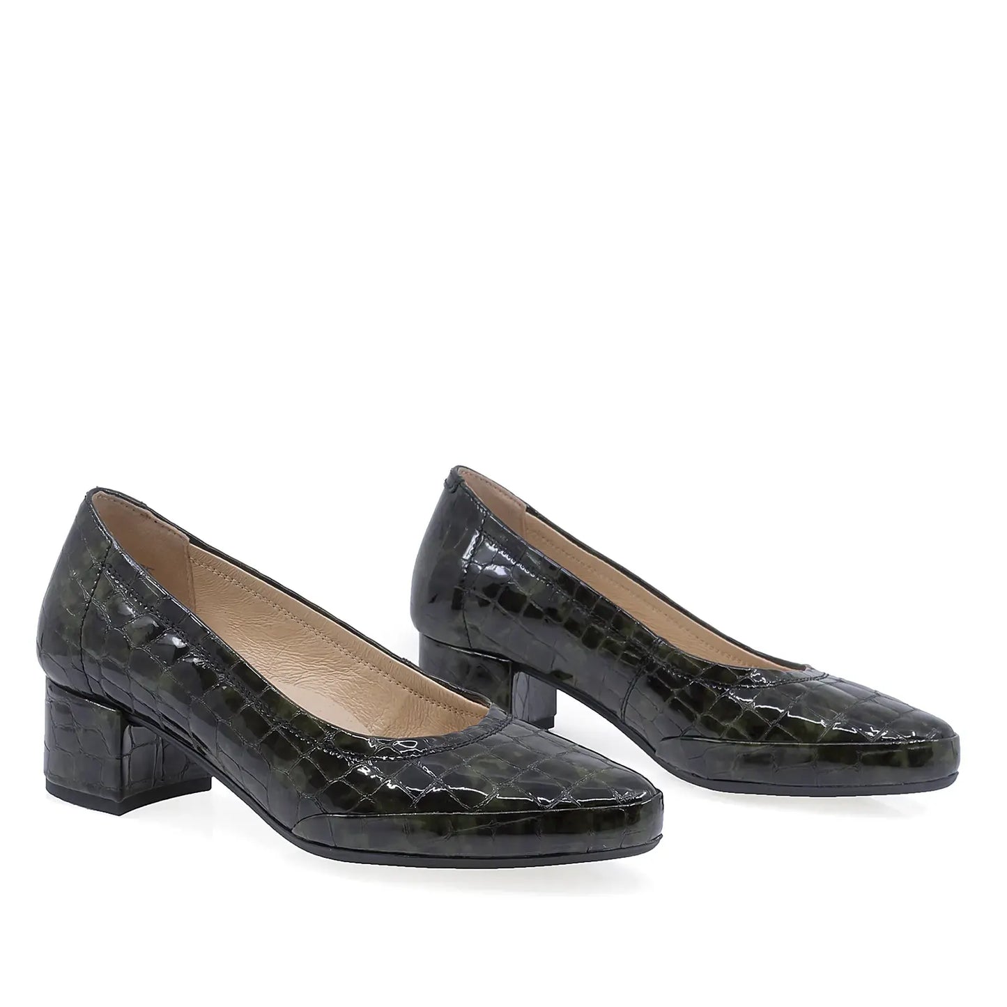 Pantofi dama eleganti Anna Viotti piele lacuita D63-1168 verde