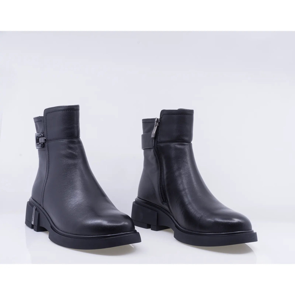 Ghete dama casual Anna Viotti piele naturala D111-26AW31-1 negre