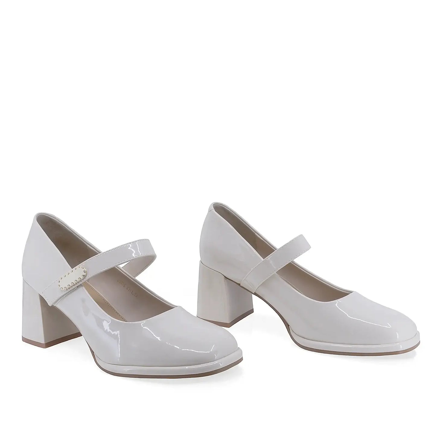 Pantofi dama eleganti Feeling piele lacuita D91295 alb