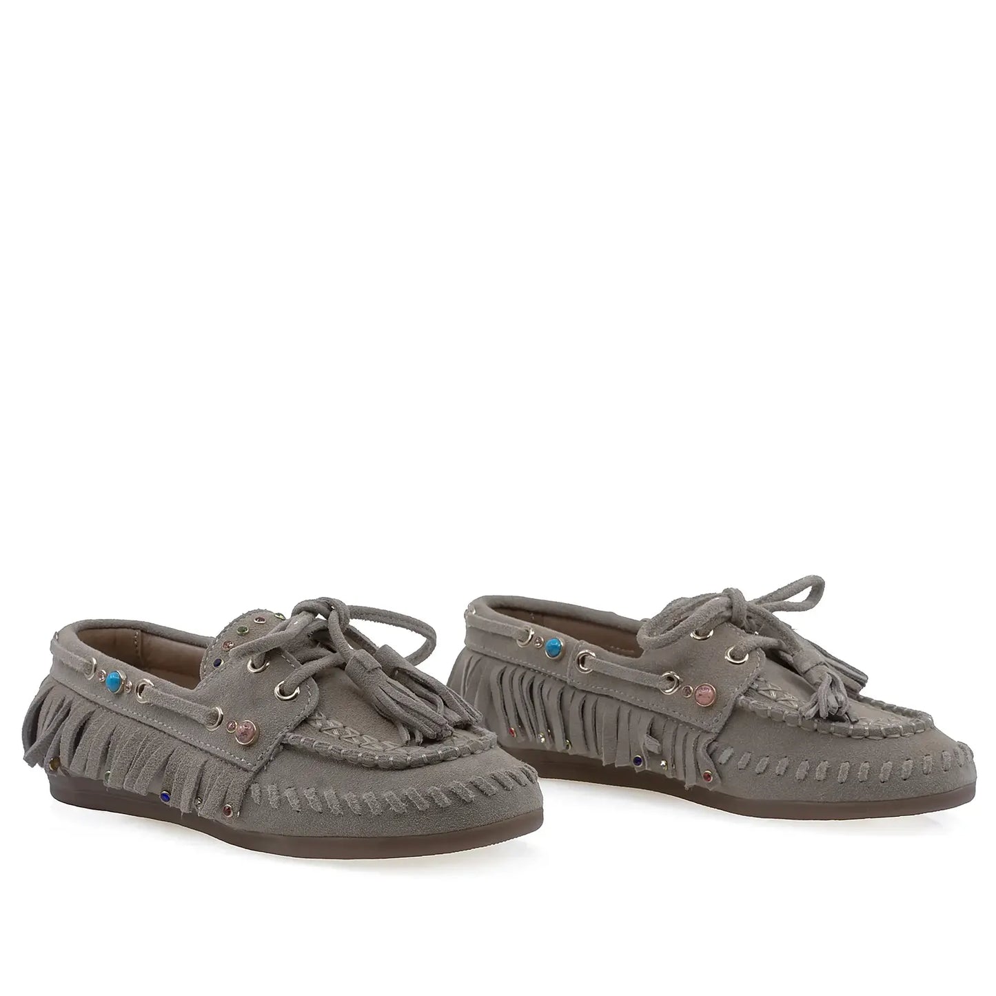 Pantofi Dama Casual Anna Viotti Piele intoarsa D116-2657-11R gri