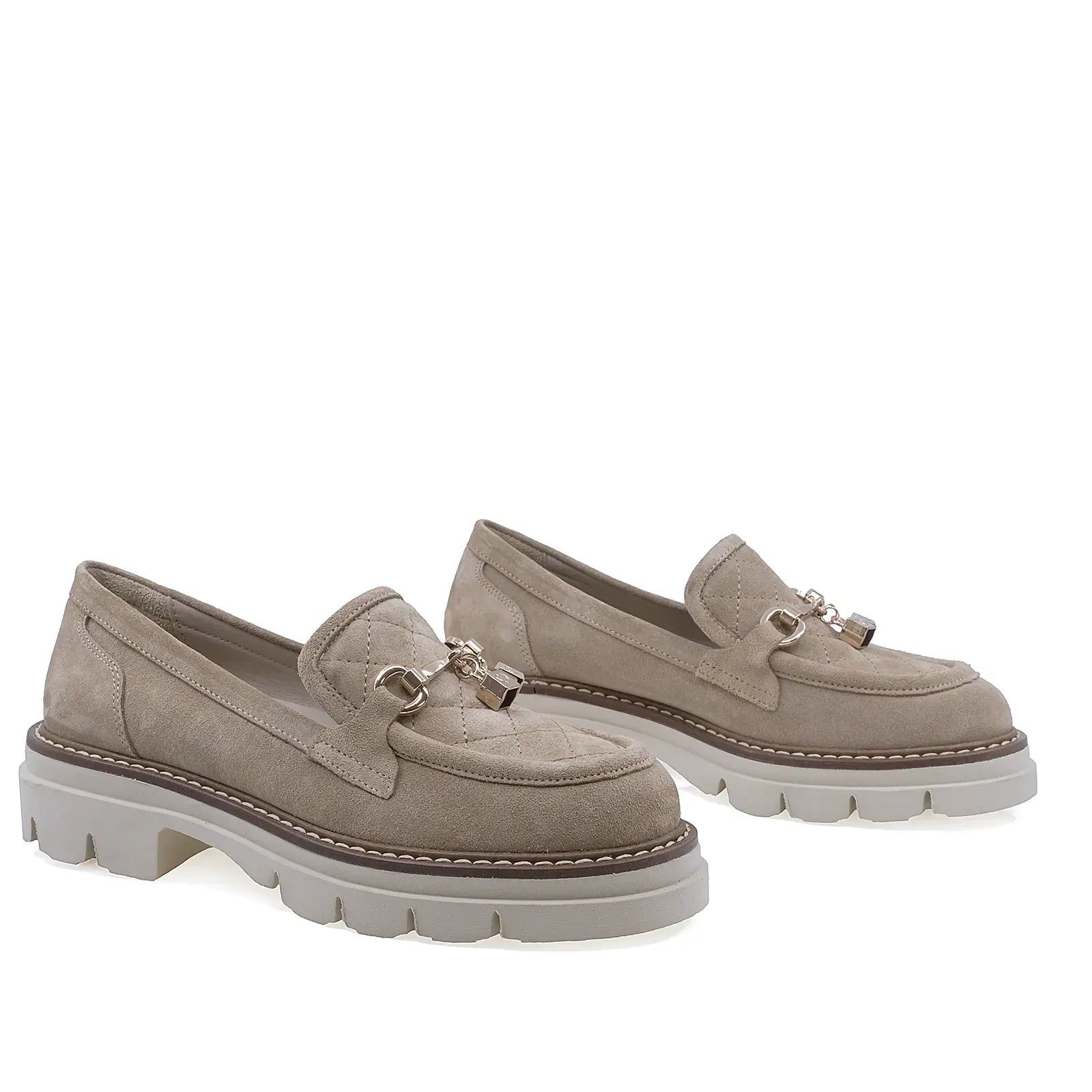 Pantofi Dama Casual Anna Viotti Piele intoarsa D12-375 bej