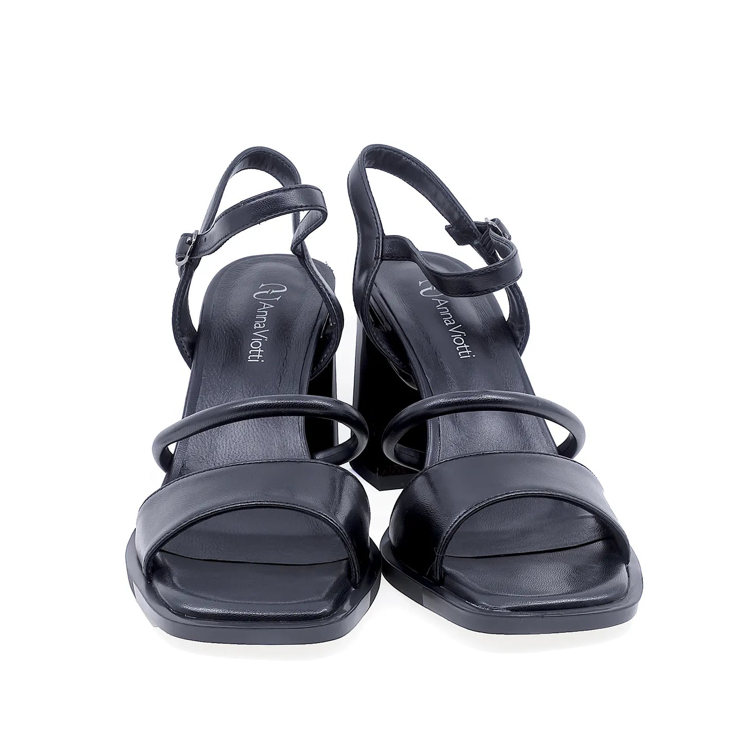 Sandale damă elegante piele naturala Anna Viotti D105-6372-S15-YT01 negru