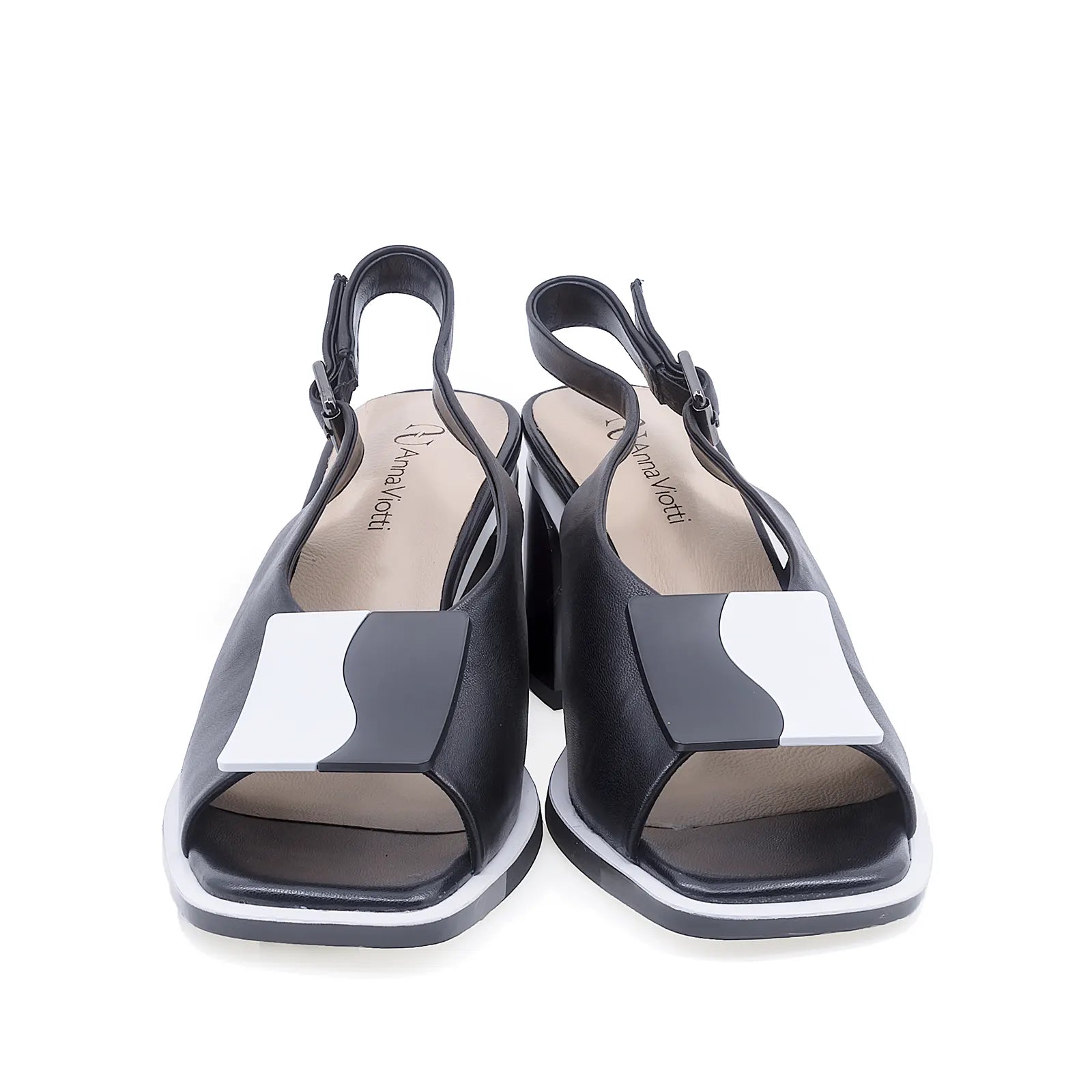 Sandale damă elegante piele naturala Anna Viotti D105-6361P-J558-Z818 negru