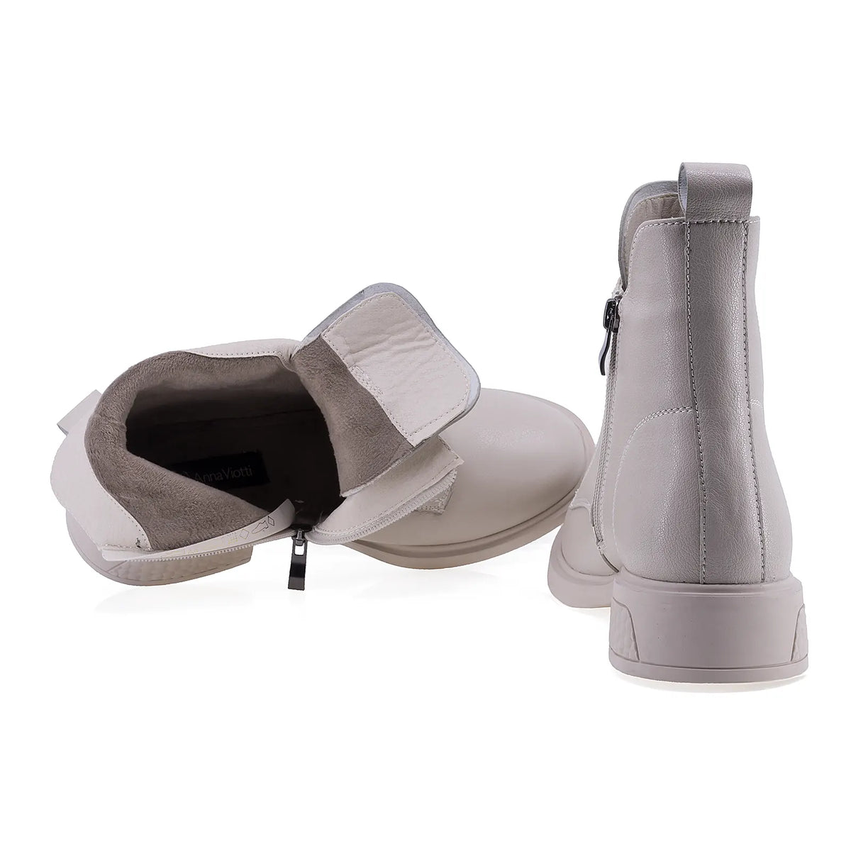 Ghete dama casual Anna Viotti piele naturala D106-F11851-T6152-2 bej