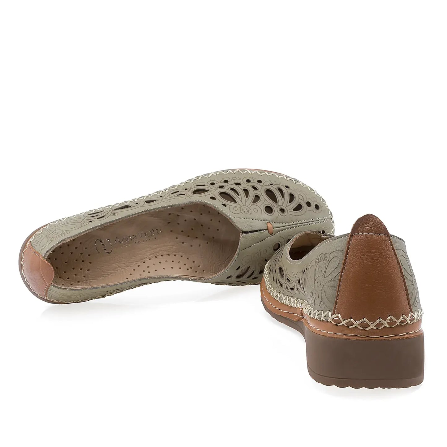 Pantofi Dama Casual Anna Viotti Piele naturala D27-04214 verde