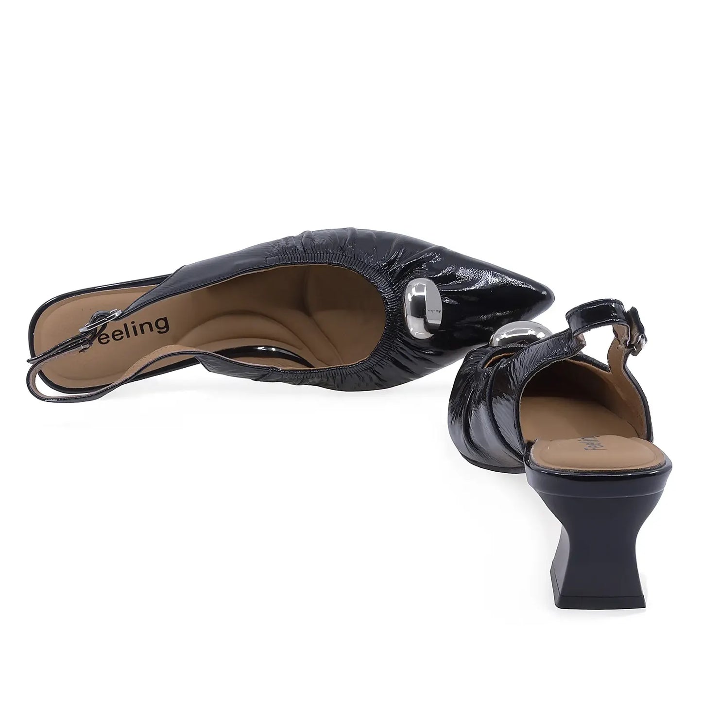 Pantofi dama eleganti Feeling piele lacuita D58038 Negru