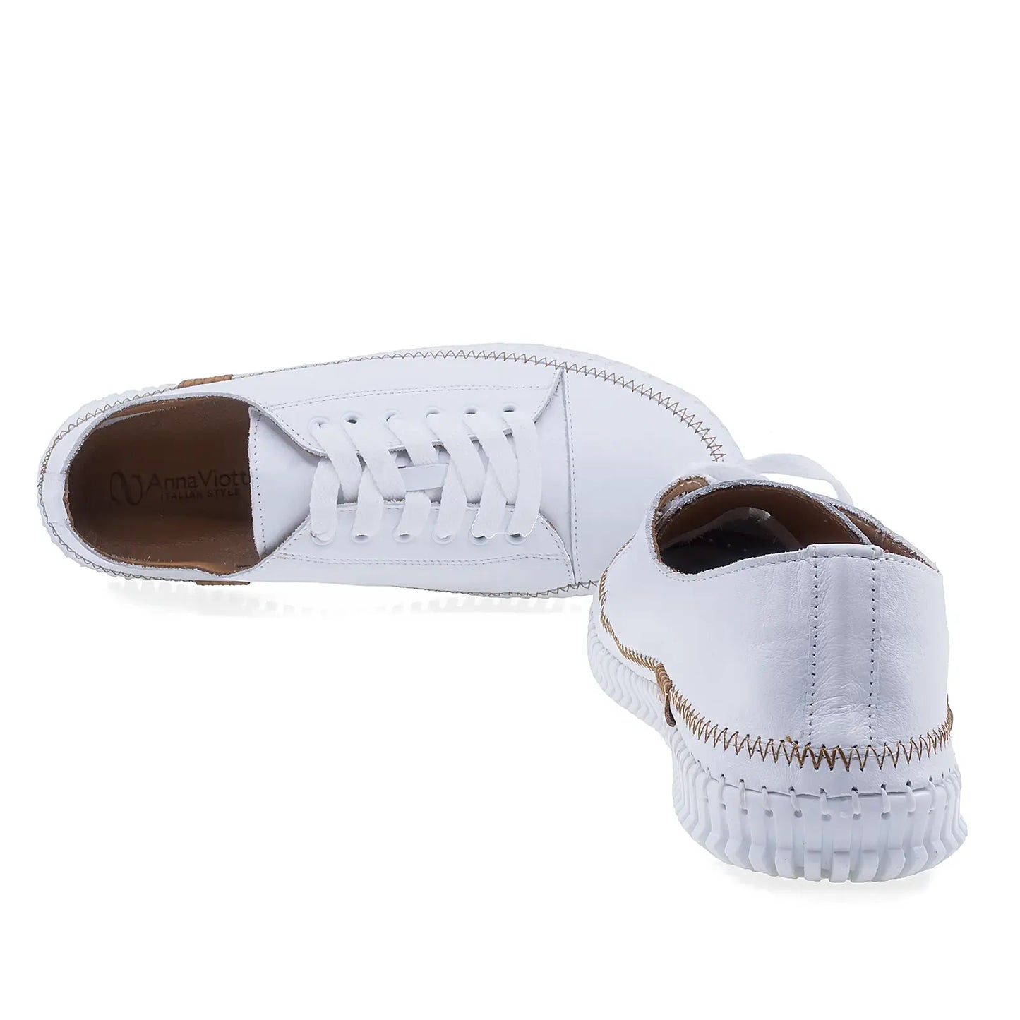 Pantofi Dama Casual Anna Viotti Piele naturala D76-409 alb