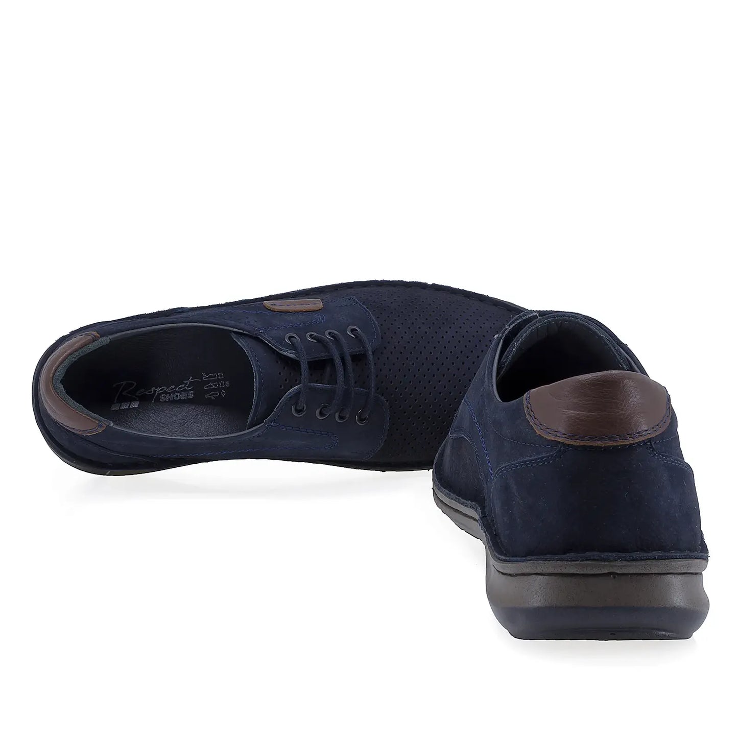 Pantofi barbati casual Goretti piele nabuc B36-9506-1 bleumarin