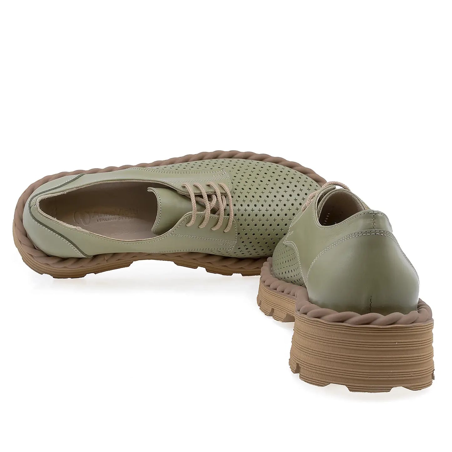 Pantofi Dama Casual Anna Viotti Piele naturala D12-482 verde