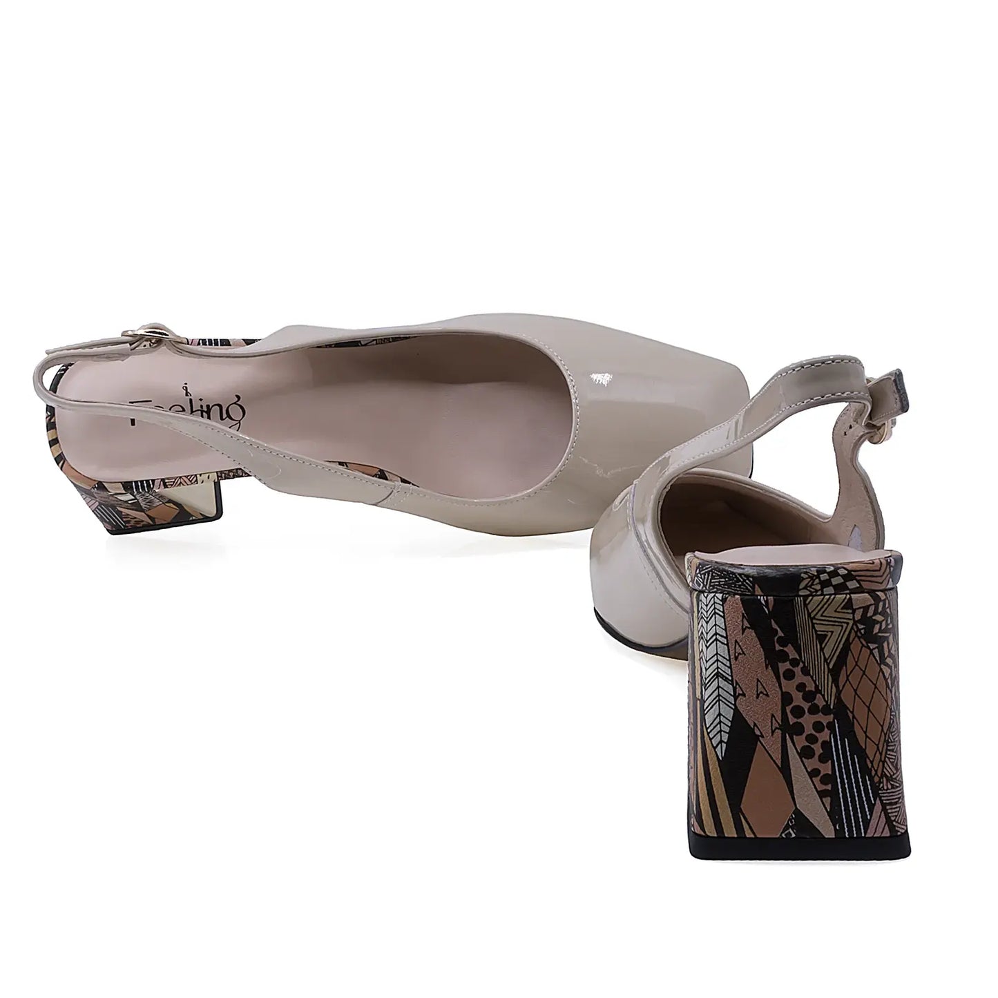 Pantofi dama eleganti Feeling piele lacuita D26-513-01 bej