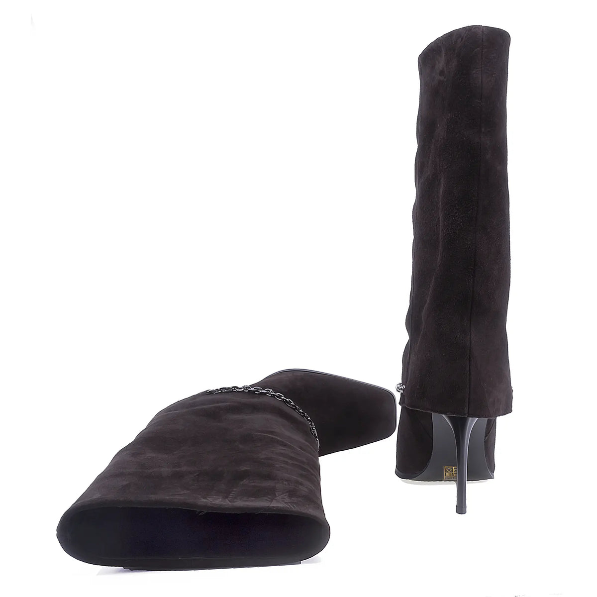 Cizme dama elegante Anna Viotti piele intoarsa D123-M1917Y-X166R-2 maro