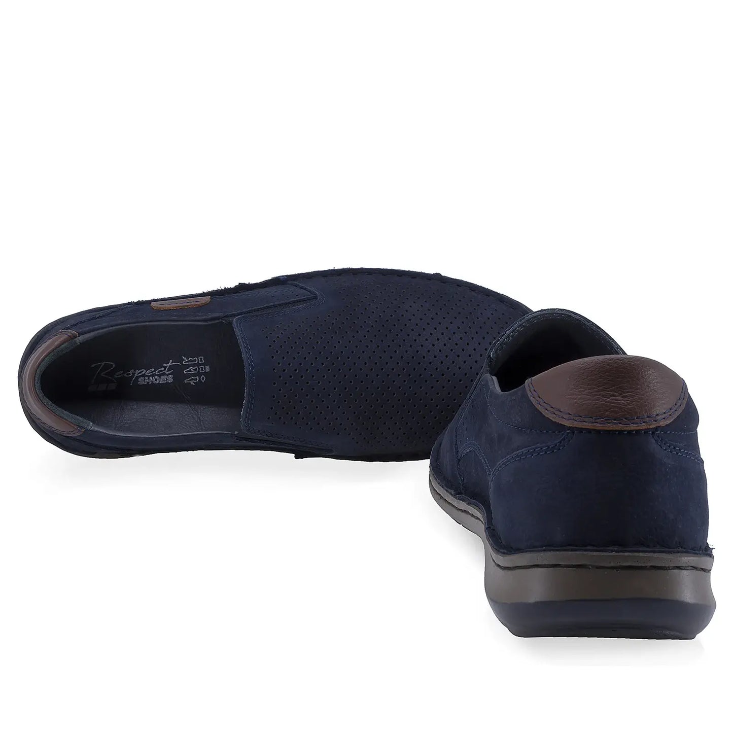 Pantofi barbati casual Goretti piele nabuc B36-9505-1 bleumarin