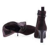 Botine dama elegante Anna Viotti piele intoarsa D106-7Y77-RH2245P-HSB-DK maro
