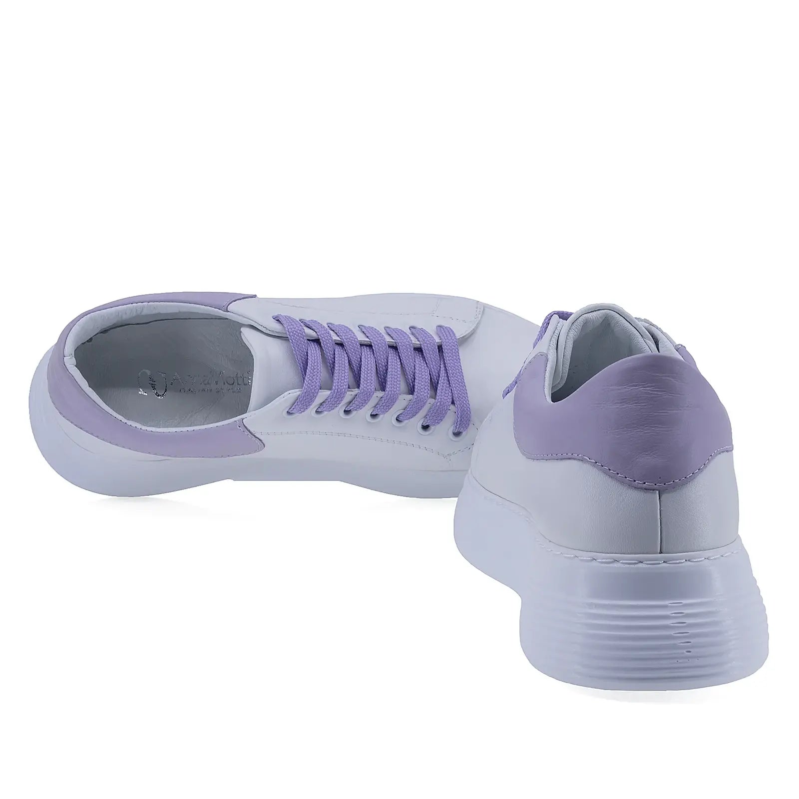 Pantofi Dama Casual Anna Viotti Piele naturala D16-450 alb/lila