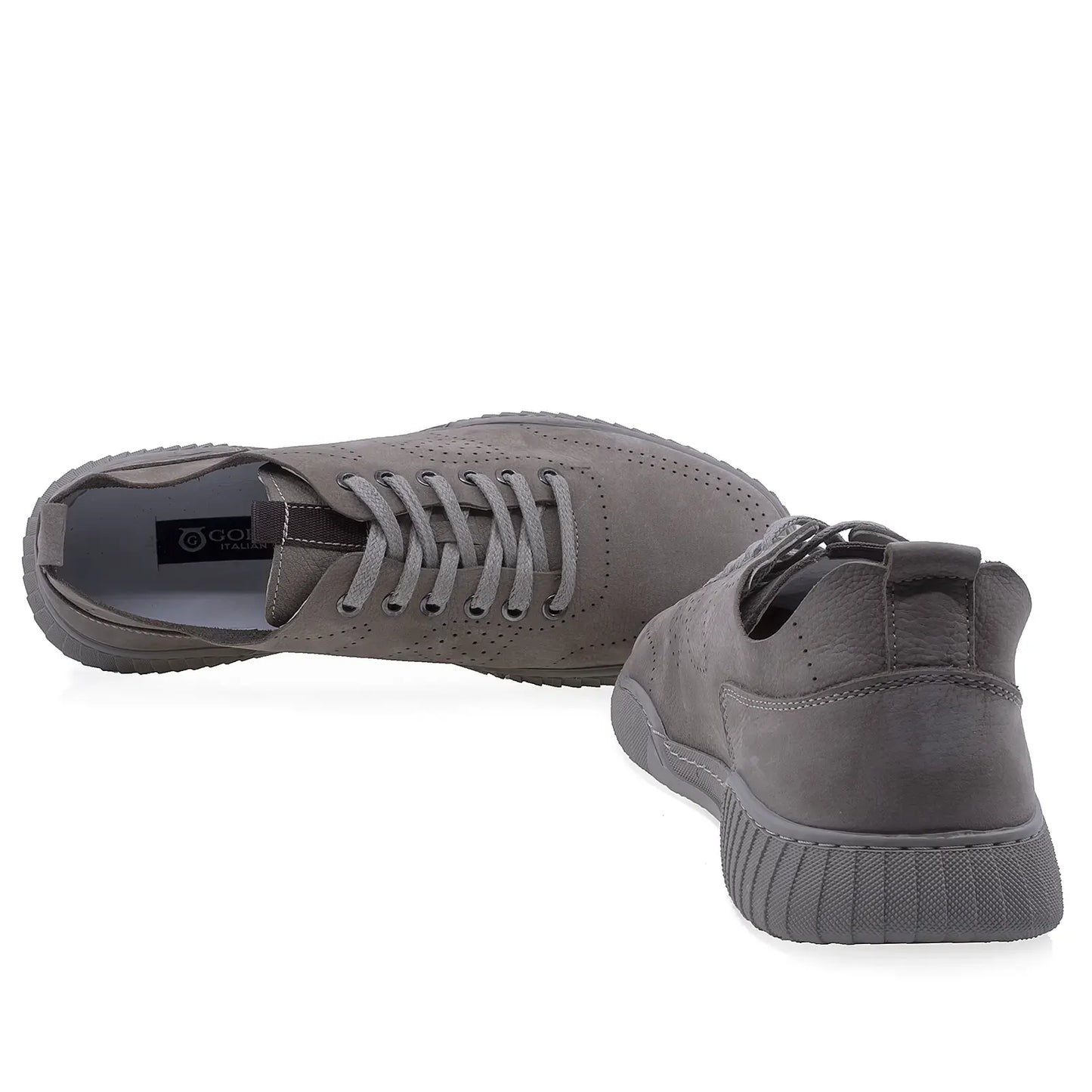 Pantofi barbati casual Goretti piele nabuc B36-0193-4756 gri