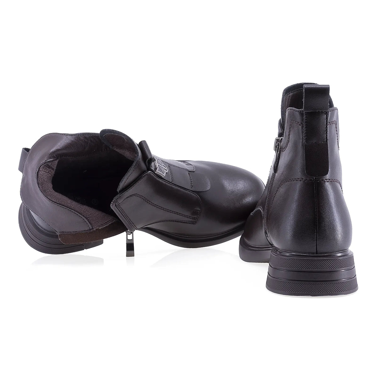 Ghete dama casual Sole piele naturala 08 maro