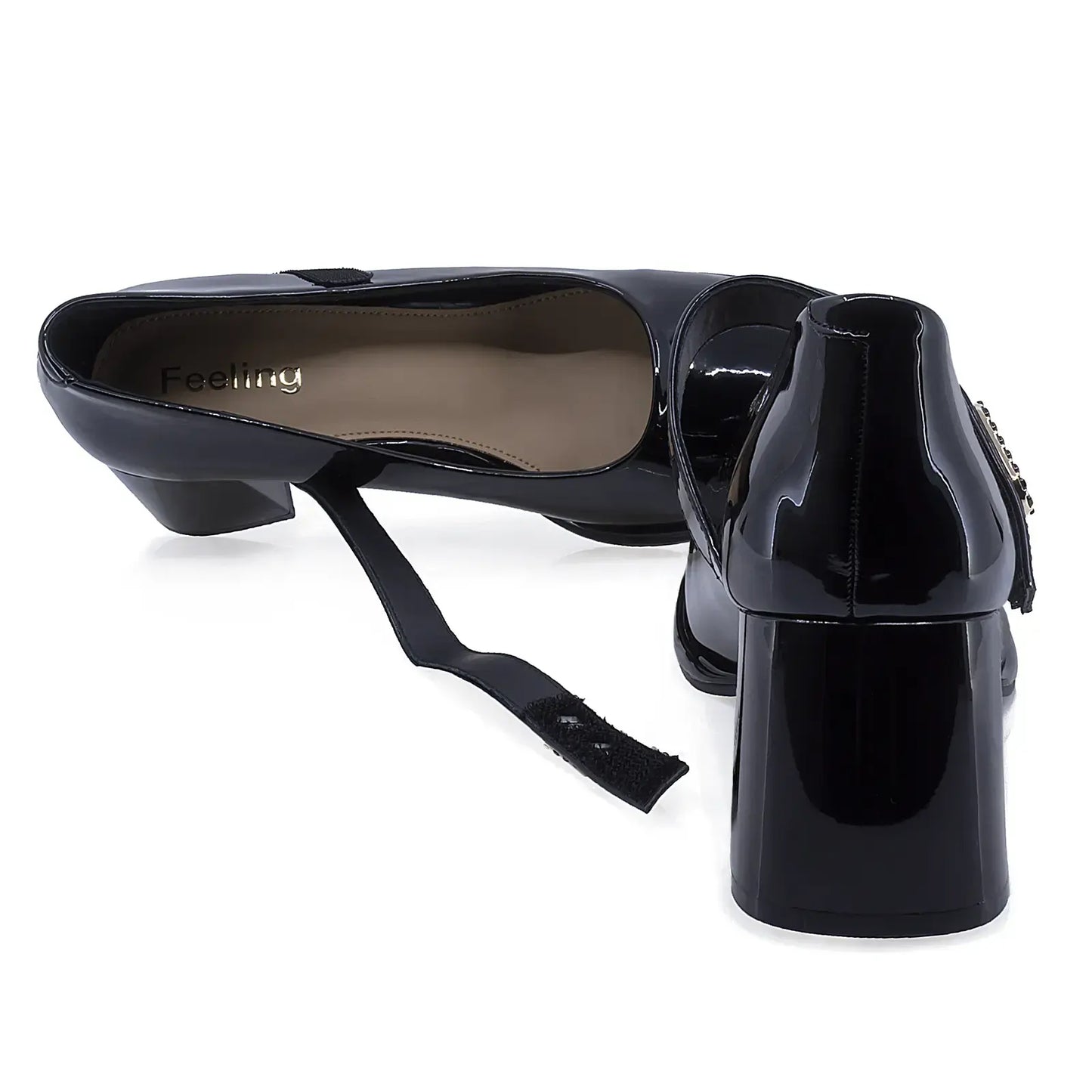 Pantofi dama eleganti Feeling piele lacuita D91295 negru
