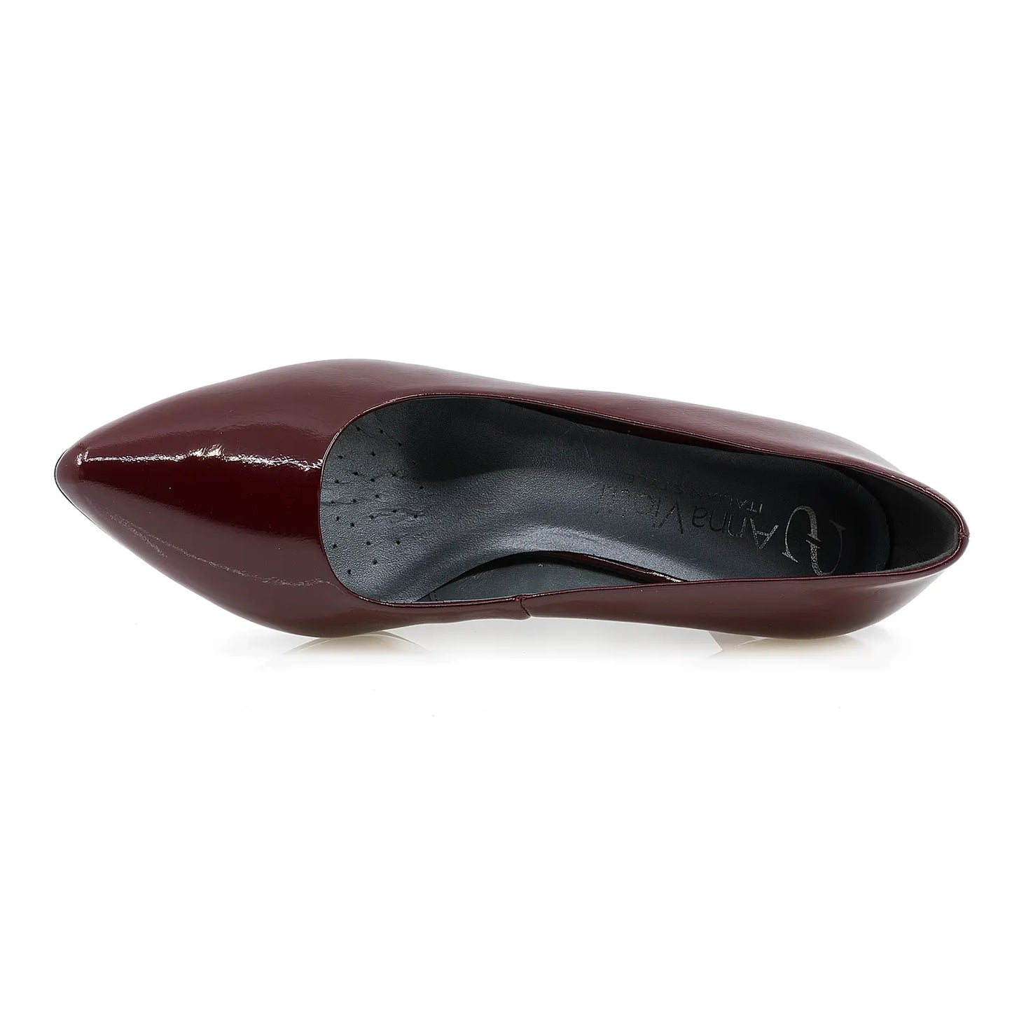 Pantofi dama Anna Viotti din piele lacuita D2207 grena-3